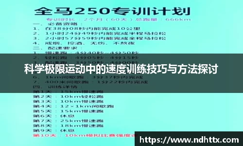 科学极限运动中的速度训练技巧与方法探讨