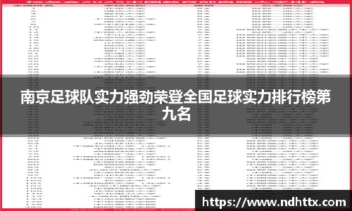 南京足球队实力强劲荣登全国足球实力排行榜第九名