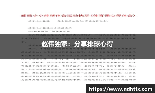 赵伟独家：分享排球心得